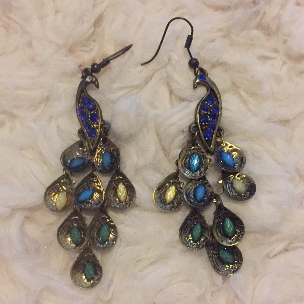 Peacock earrings